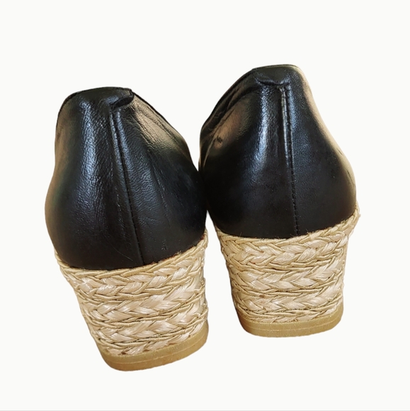 André Assous Black Espadrille Low Wedge - Picture 4 of 8